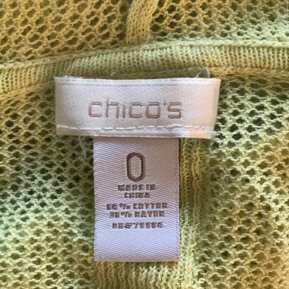 Chicos sz 0 mesh hooded zip up jacket in lime green - Picture 7 of 7
